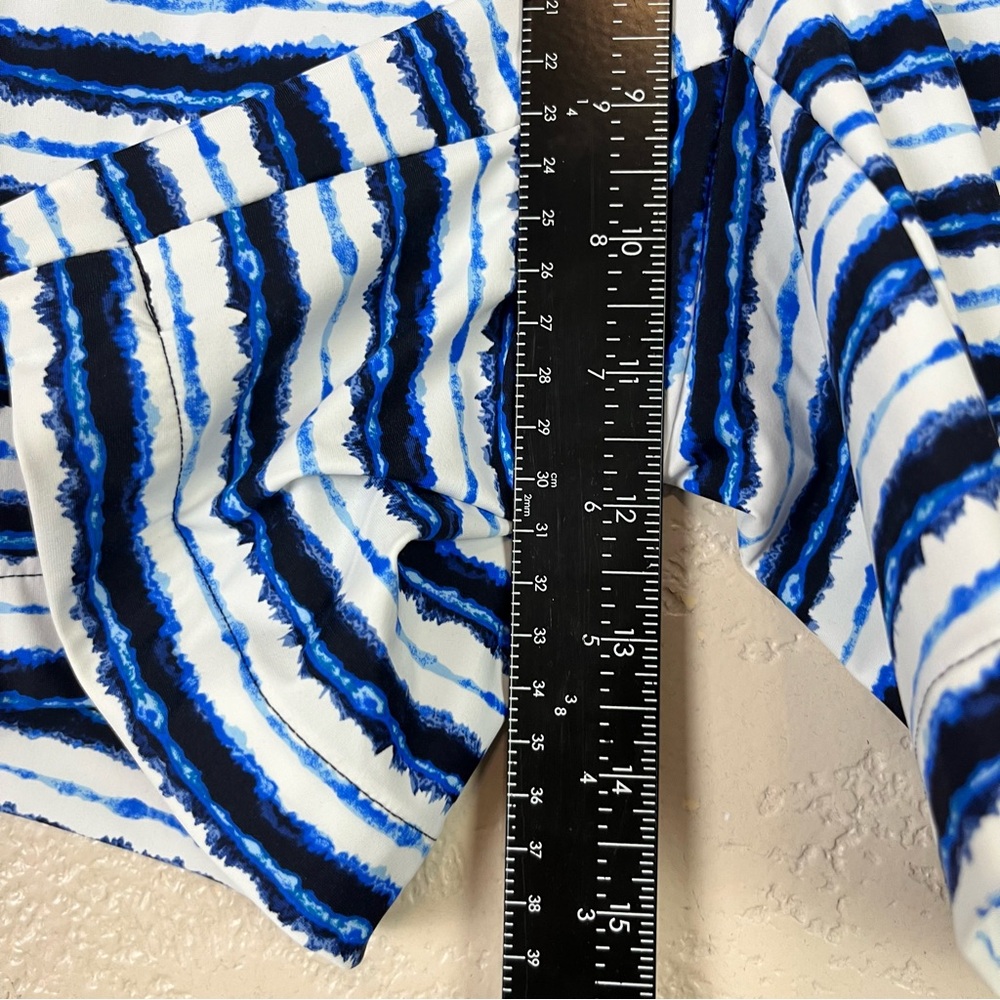 Spanx Shorts Women's‎ X Small Sunshine Shorts Blue Painted Stripe 6" - Picture 7 of 12